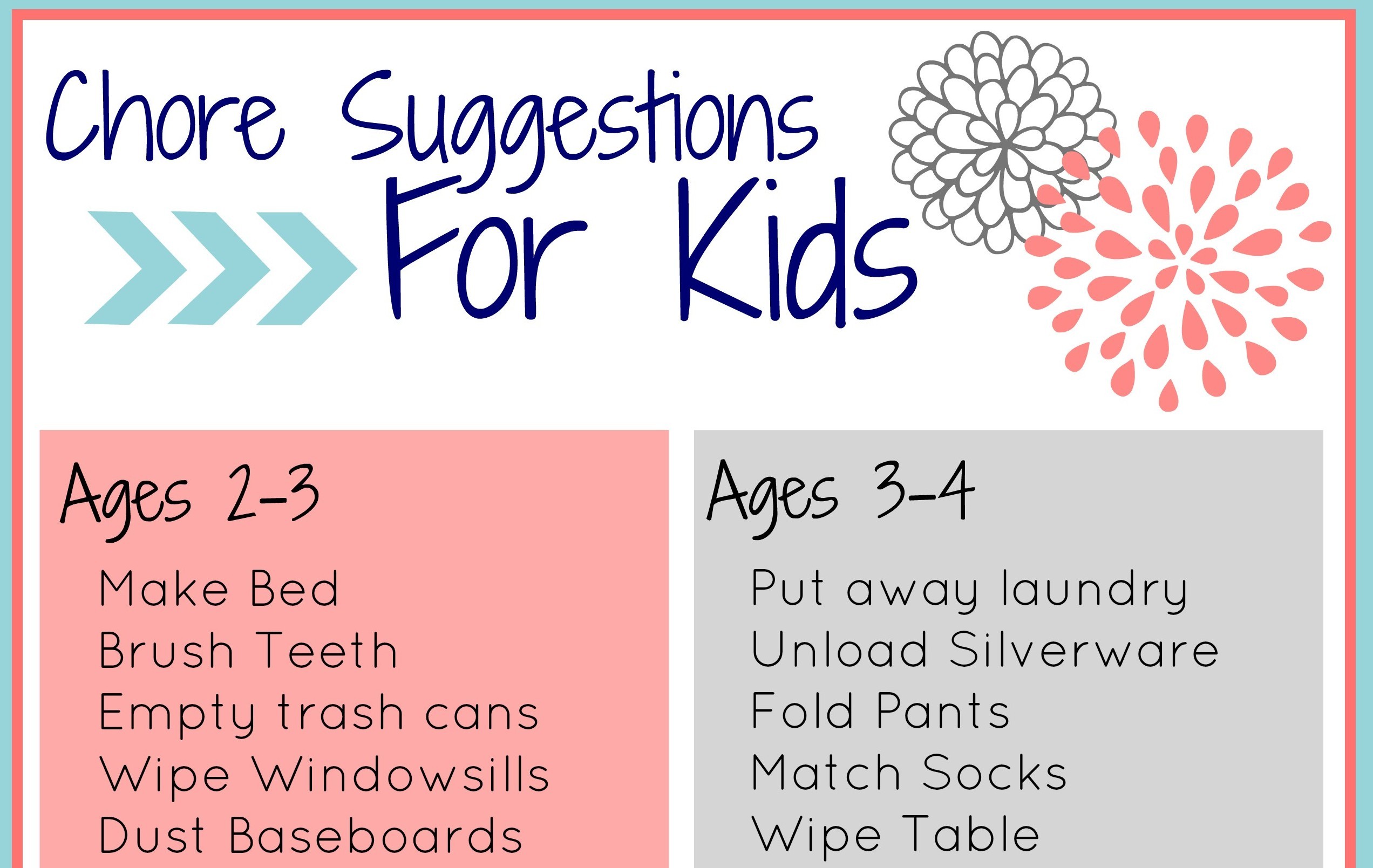 Free Printable Chore Charts For Kids The Little Years