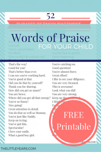 Encouraging words for Kids! - Free Printable PDF file