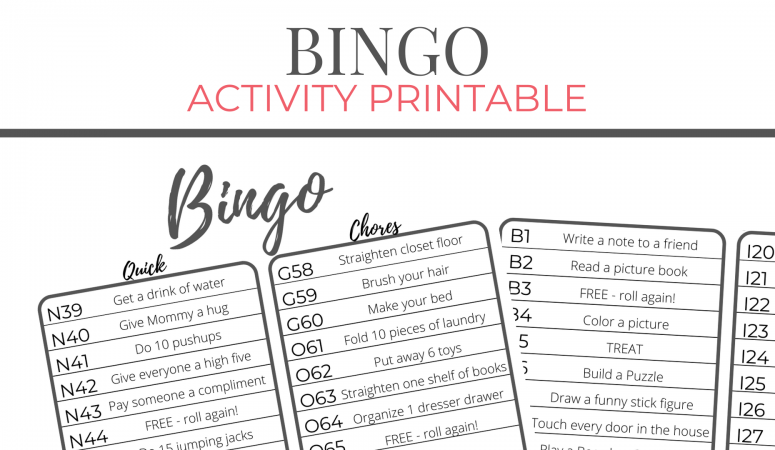 Bingo Activity Printable